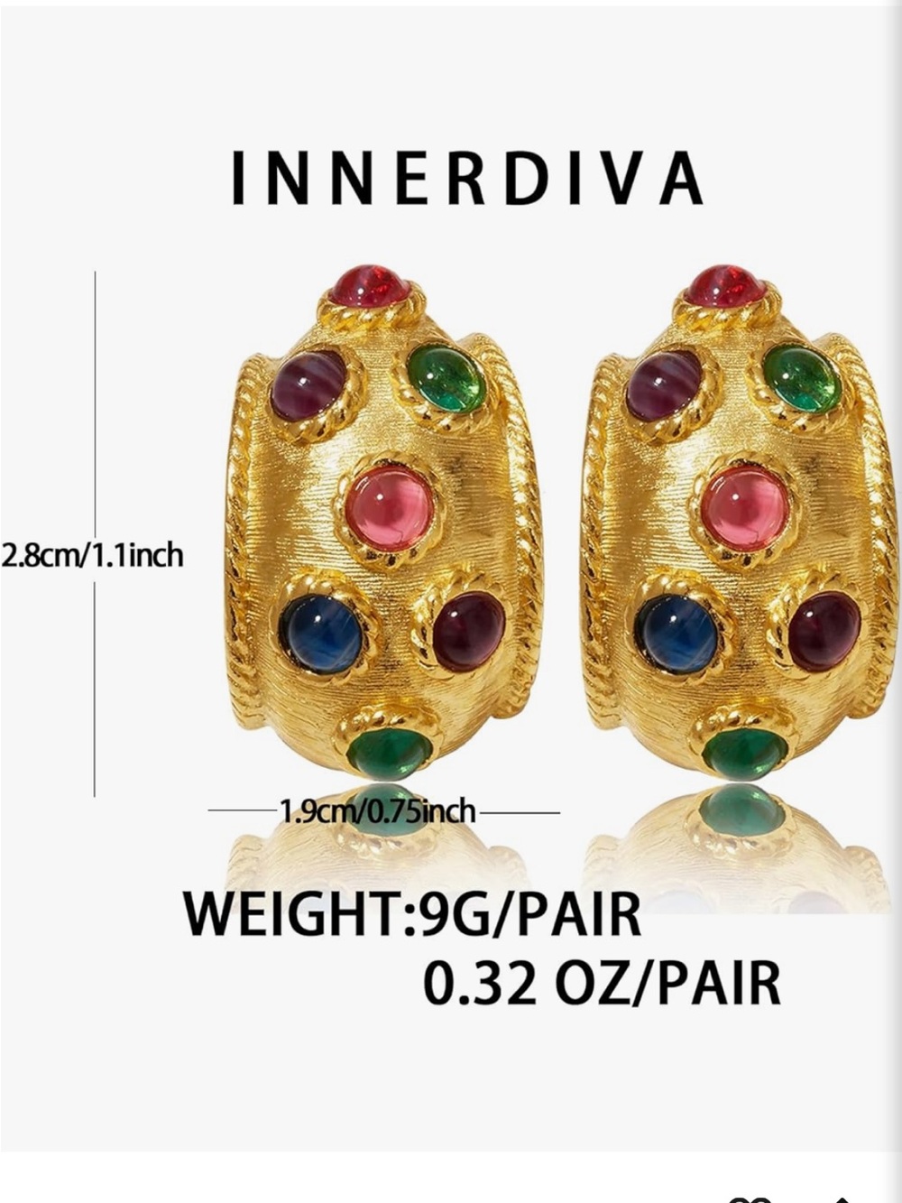Gold Multi-Stone Huggie Earrings